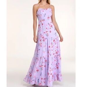 Lulu's Lavender Floral Maxi Dress